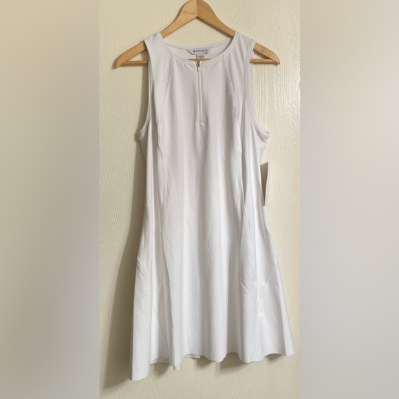 Athleta Ace Tennis Front Zip-Down Dress Spandex White Women Size Medium NWT - Picture 6 of 15